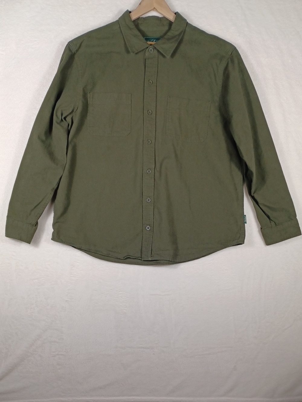 Woolrich Mens Olive Green Casual Long Sleeve Button-Down Cotton Shirt Size XXL